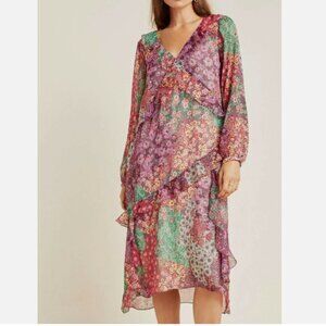 Anthropologie Maeve Sirena Ruffle Dress - NO SLIP